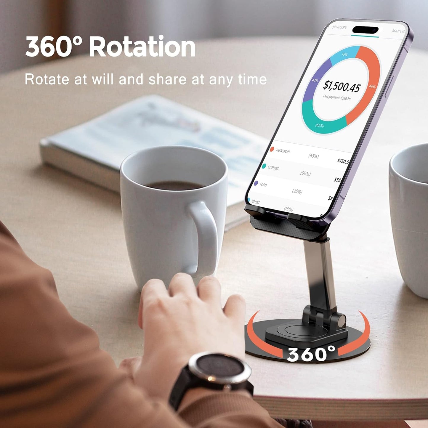 Jmary MK-59 Desktop Mobile Holder With 360° Rotation