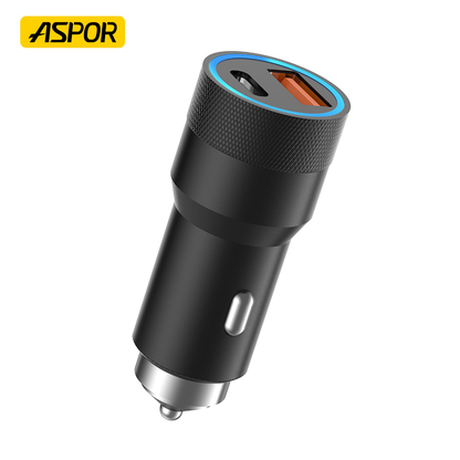 ASPOR A909 38W Fast Car Charger with LED Light