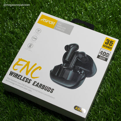 ASPOR A626 True Wireless Headset – V5.3, 400mAh, 35-Hour Playtime, Type-C Port