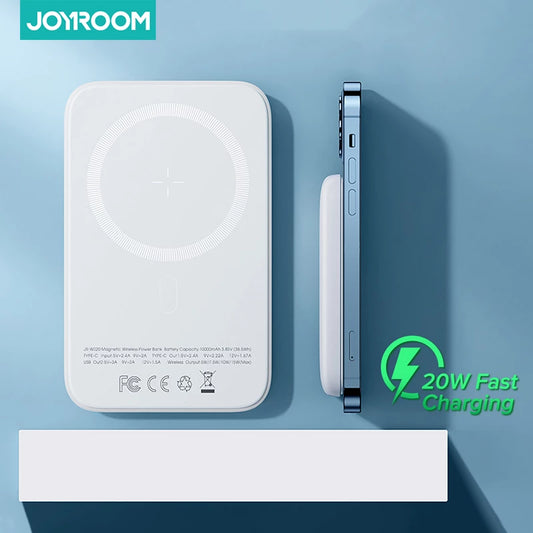 JOYROOM W020 10000mAh 20W Magnetic Wireless Power Bank -White