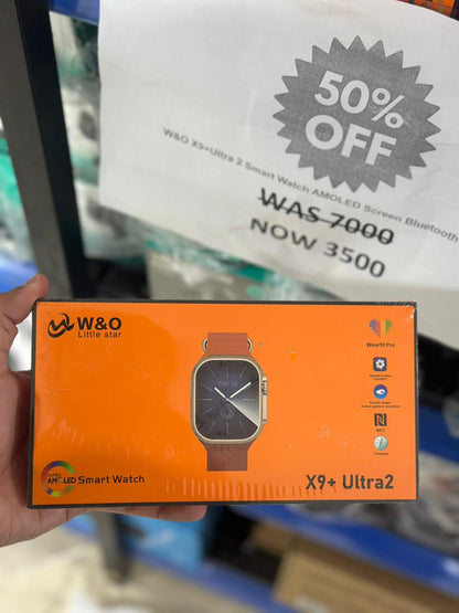 W&O X9+ Ultra 2 AMOLED Smart Watch - Fitness Tracker with NFC & Compass
