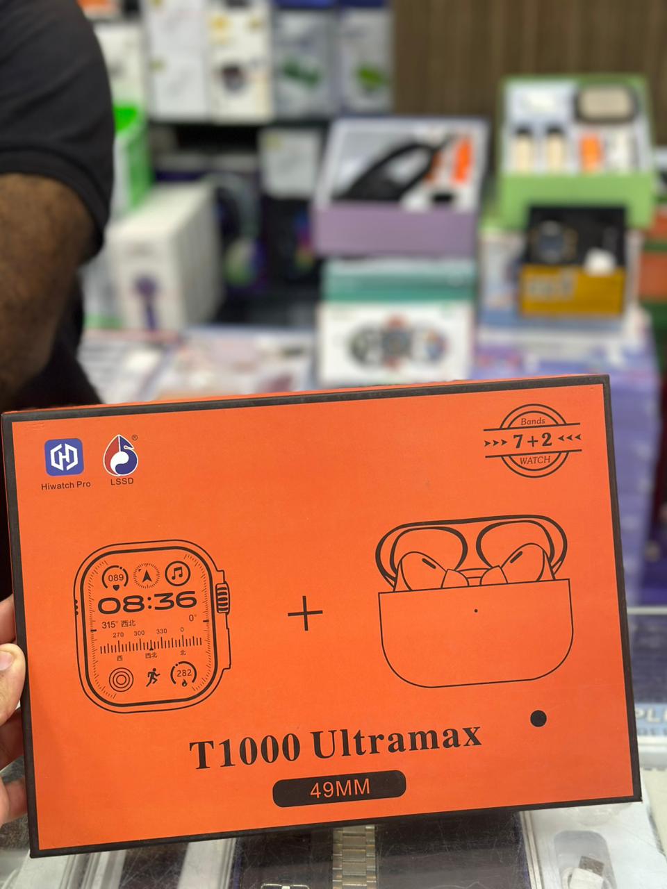 T1000 Ultramax Smartwatch & Wireless Earbuds Set (49MM) 7+2 Bands