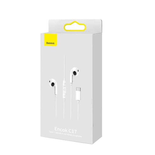 Baseus Encok Type-C Lateral In-ear Wired Earphone C17 in White