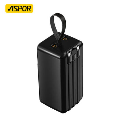 ASPOR A319 50000mAh 22.5W High-Speed Power Bank with Built-in Cable