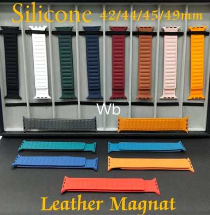 Leather Magnet Strap for Smartwatches – 42/44/45/49mm