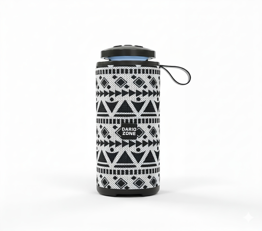 DARIO ZONE Portable Bluetooth Speaker with Tribal/Geometric Fabric Design